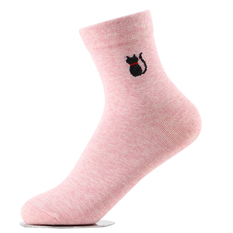 浪莎袜子女 纯棉防臭秋冬款 吸汗短袜中筒女士棉袜 秋冬款
