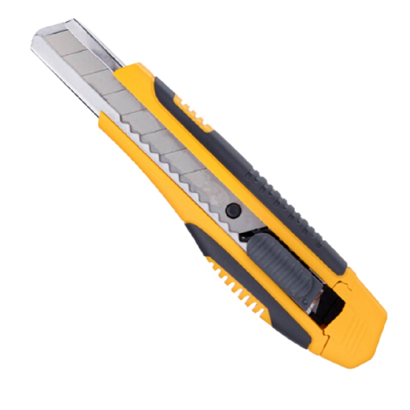 得力大号耐用美工刀套装 自动锁定功能裁纸刀/小刀套装 美工刀1把+10片美工刀片 办公用品 33417