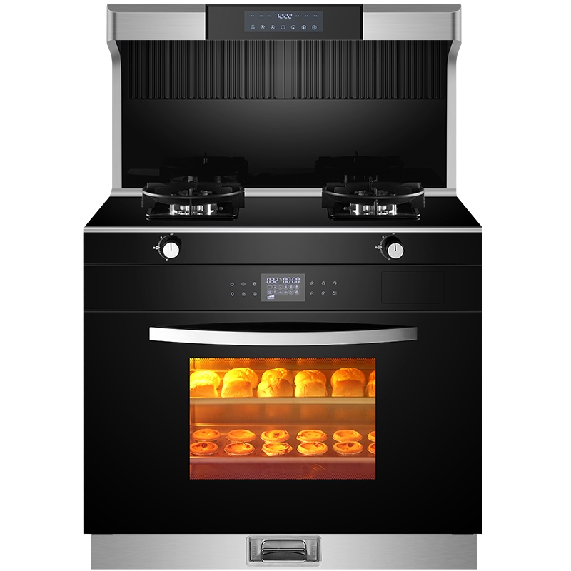 荣飞(Rongfei)一体集成灶蒸烤箱一体家用自动清洗侧吸下排式消毒柜集成灶一体灶(天然气)