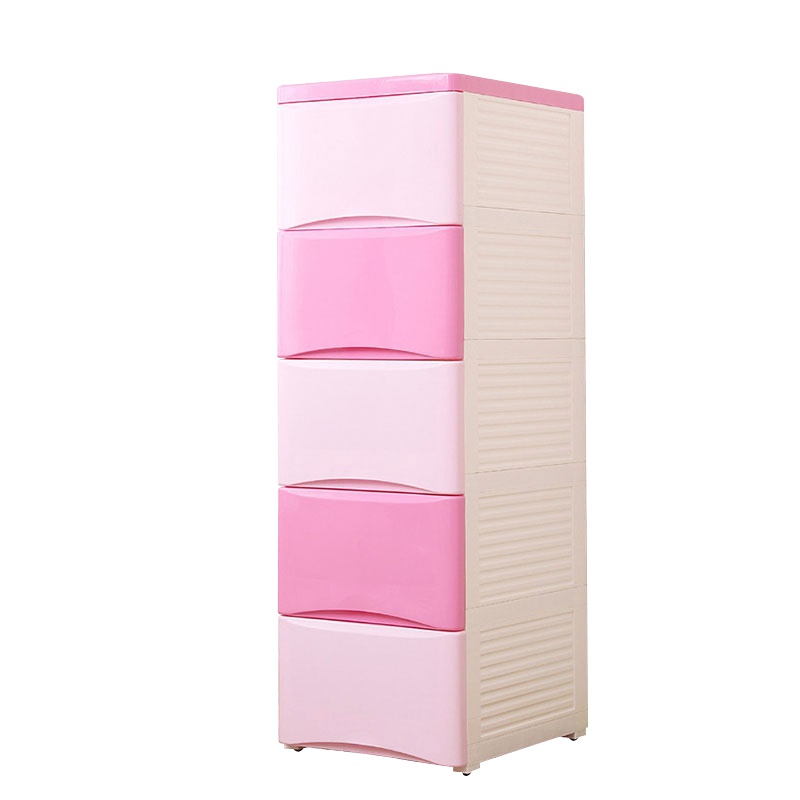 也雅(Yeya)塑料收纳柜子衣柜G-40115儿童储物柜五层41*54*131收纳层架
