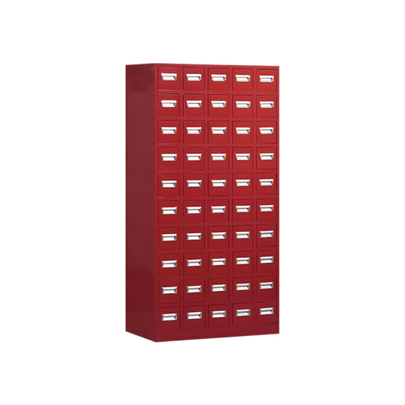 星岛加厚不锈钢中药柜中医橱柜多斗柜钢制调剂台医药柜50斗白色红色