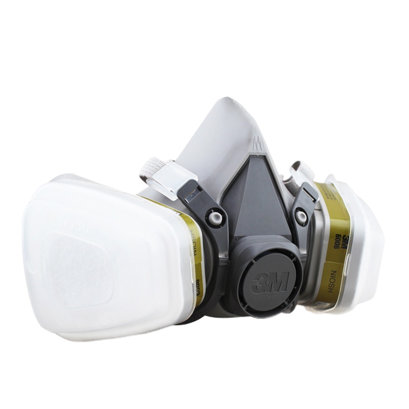3M 头戴式防毒面具套装6200面罩+6003CN滤毒盒*5N11CN滤棉-灰色(单位:个)