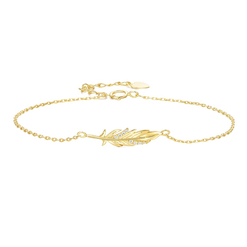 周大生S925银羽毛手链