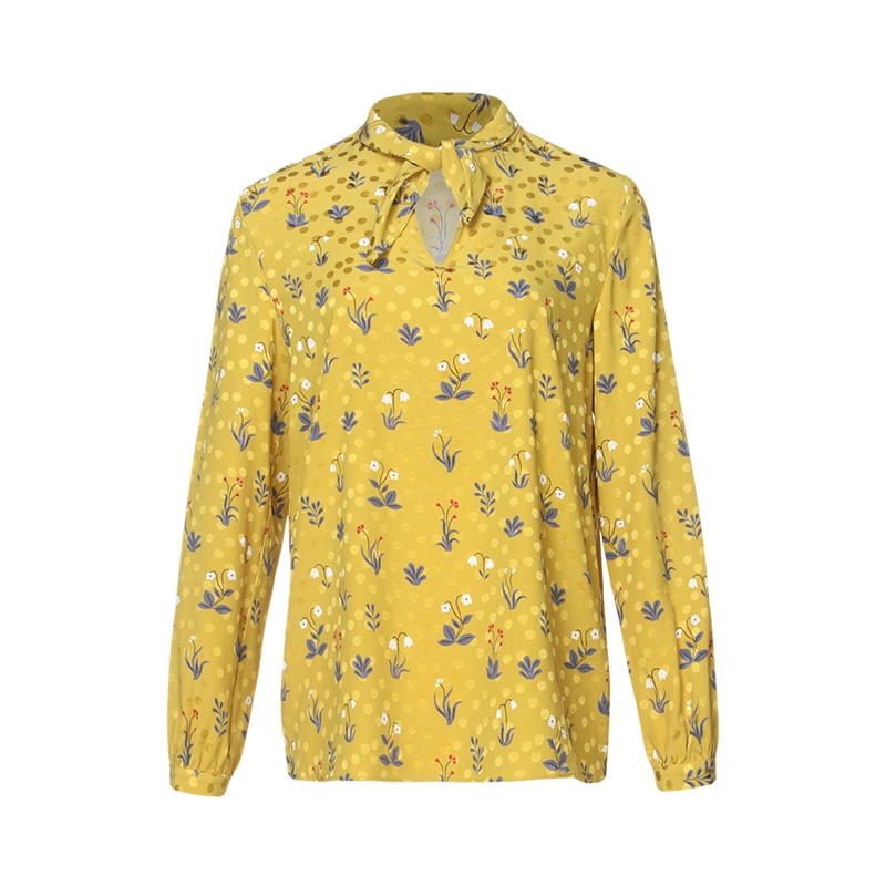 鄂尔多斯 | ERDOS [原野繁花系列]春夏桑蚕丝印花宽松女式衬衫