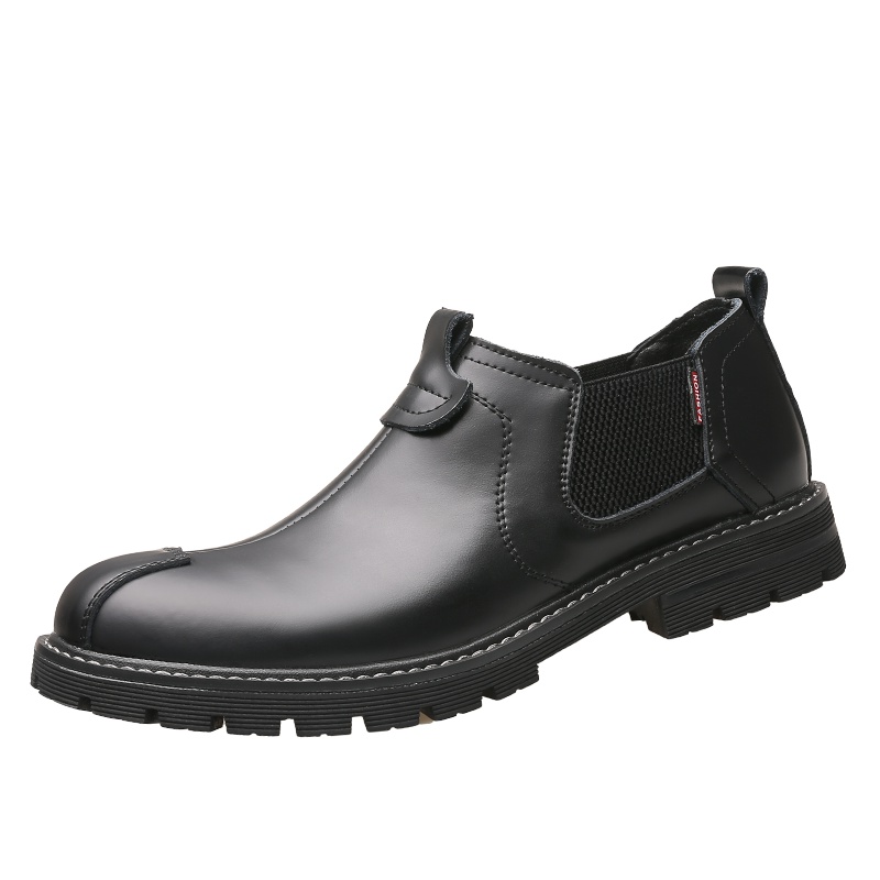 秋季新款男鞋潮流韩版真皮懒人一脚蹬工装鞋防滑大头男士休闲皮鞋