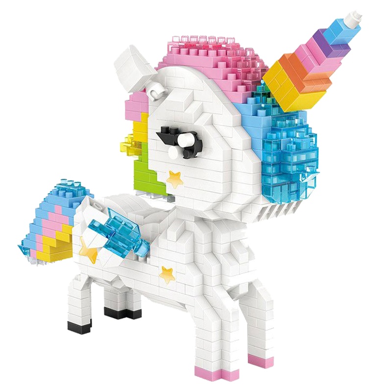 LOZ/俐智微颗粒拼插积木网红款卡通拼搭儿童玩具女孩14岁摆件饰品 9204独角兽/640PCS