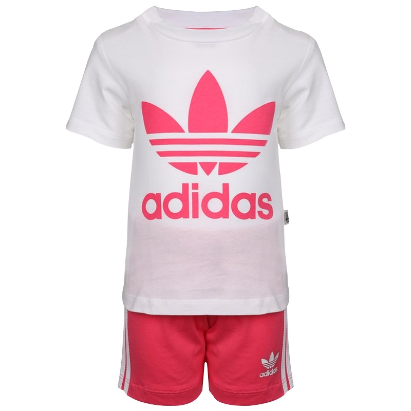 adidas kids阿迪达斯 三叶草 I SHORT TEE SET 女婴童短袖 运动套装 CE1996