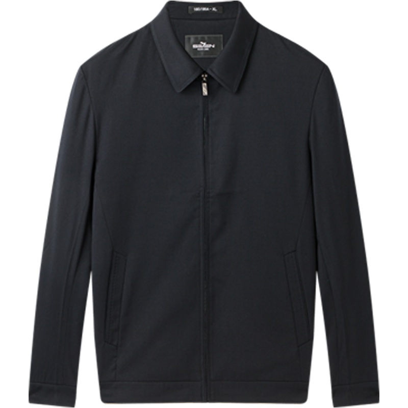 柒牌男装夹克秋冬商务休闲茄克外套男士翻领纯色上衣