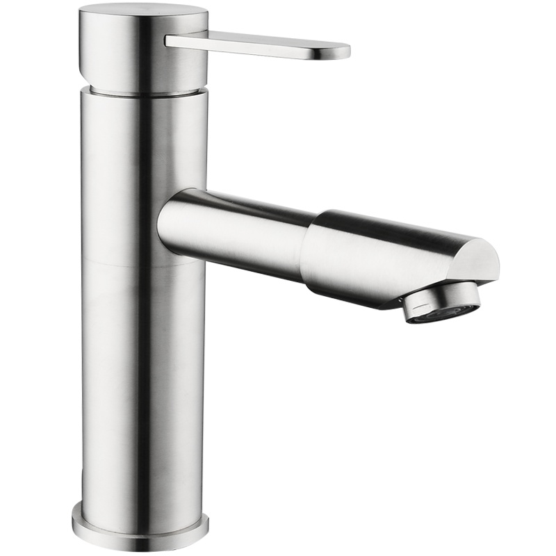 卫浴龙头SUS304不锈钢冷热水龙头浴室柜台盆龙头面盆卫浴龙头加厚加高混水阀龙头360°自由旋转单孔单把