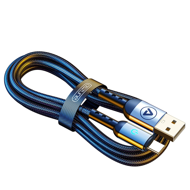 YUTOOL Type-c第五代带灯数据线 1.2米 绿色 智能指示灯 保护电池 延长加固 不断头不开胶 2条