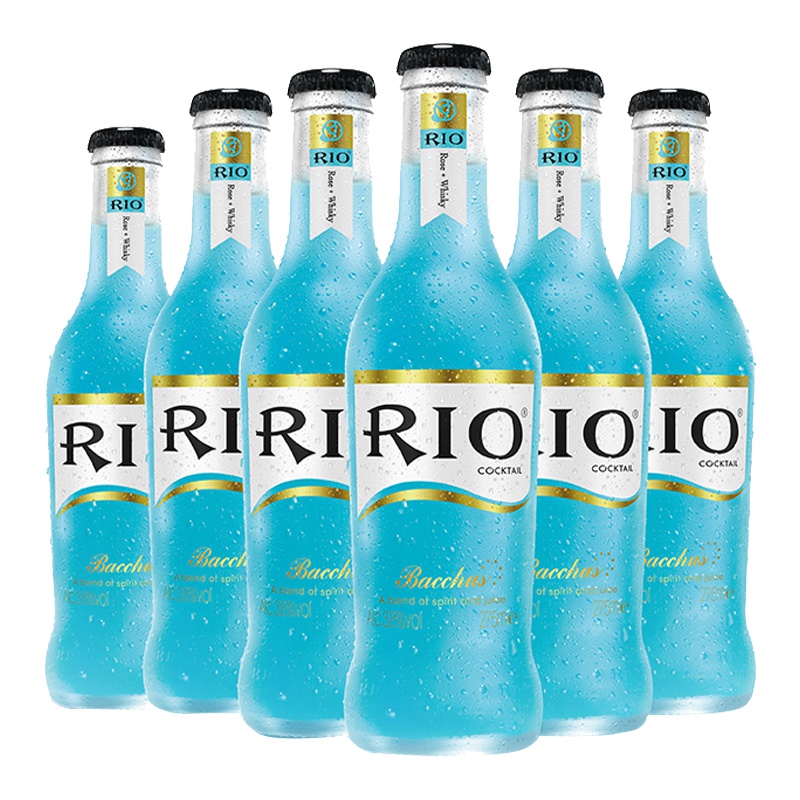 锐澳(RIO)洋酒 鸡尾酒 预调酒果酒 蓝玫瑰味 275ml*6瓶