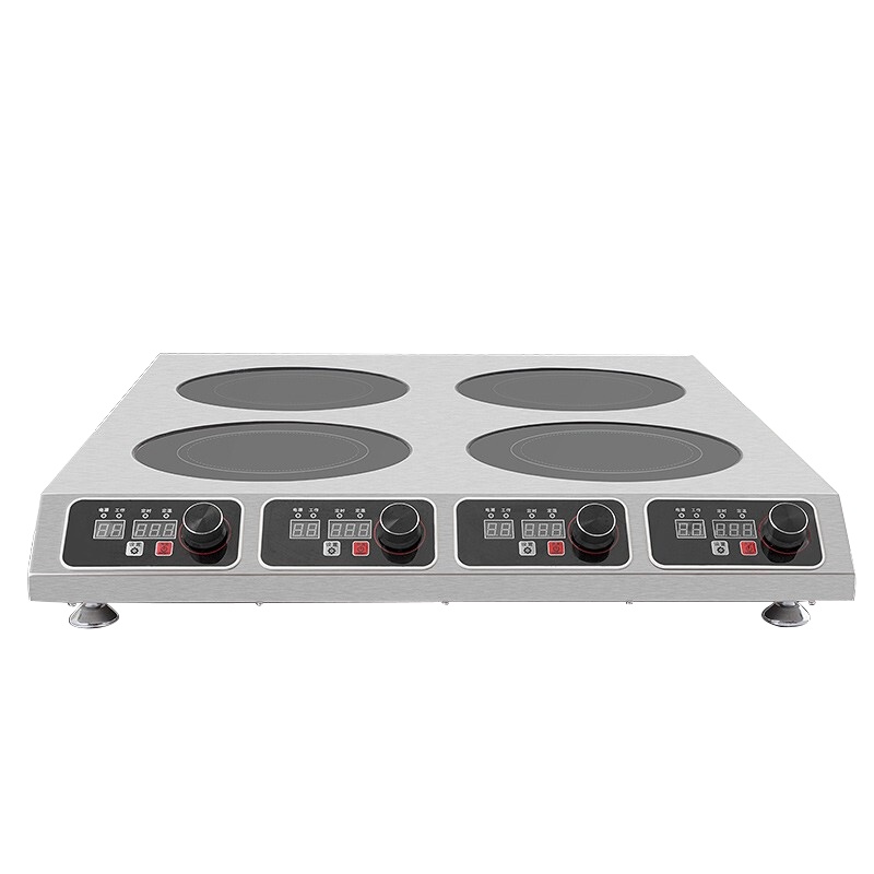 乐创(lecon)电磁炉商用多头大功率3500W5000W双头组合电磁炉商用台式凹面多眼煲仔炉 四头3500W*4台式