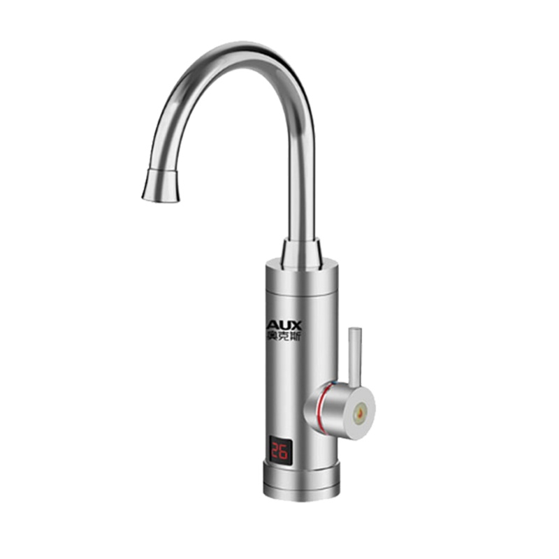奥克斯(AUX)电热水龙头 不锈钢机身 大弯(下进水)厨房冷热两用小厨宝 速热即热式电热水器 SAX3不锈钢