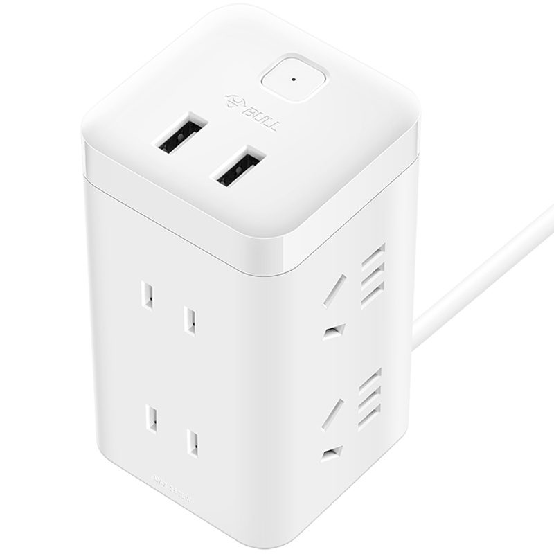 公牛(BULL)大魔方智能USB插座 GN-UU2126白色大魔方USB插座全长1.8米插排/排插/接线板/拖线板