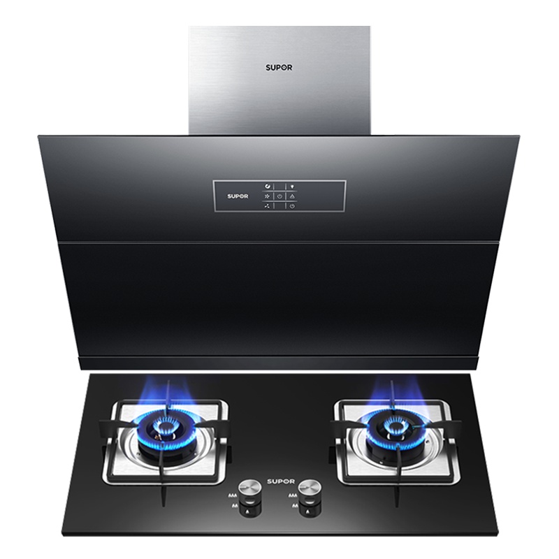 苏泊尔(SUPOR)C33+P10抽吸油烟机燃气灶烟灶套餐套装触控式侧吸式智旋干洗21立方(天然气)