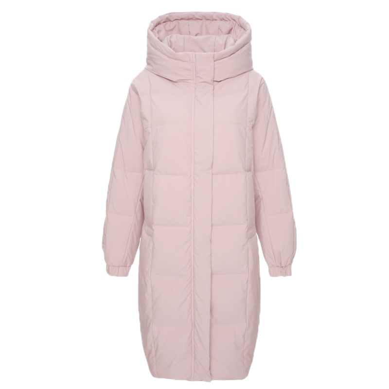 高梵羽绒服中长款2019新款纯色连帽修身百搭白鸭绒保暖冬季外套潮