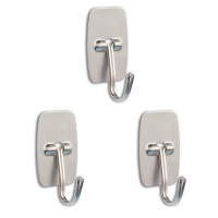 宜洁 加强力无痕粘钩家用粘胶贴挂钩宿舍门后免打孔勾墙壁墙面小不黏钩方形挂钩3个装*3组Y-9515