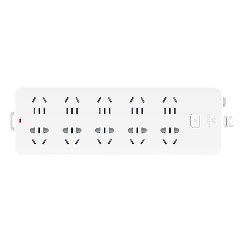 公牛(bull)GN-218全长3米10插位总控开关新国标带儿童保护门大孔间距插座/接线板/排插/拖线板/插排白色