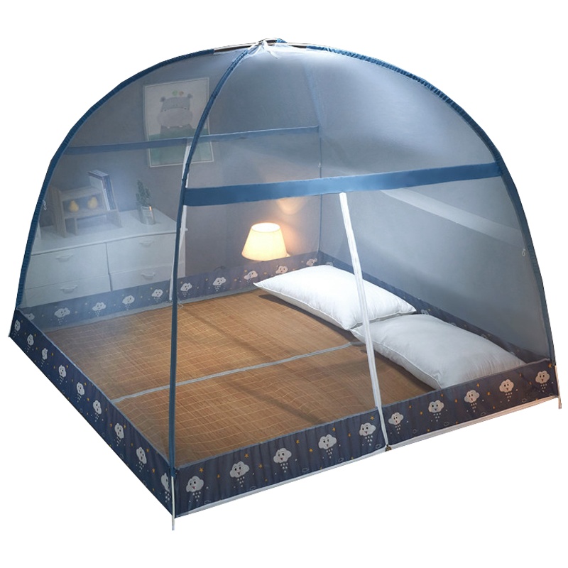 北极绒/Bejirog新款蒙古包蚊帐家用免安装1.8学生1.5m宿舍1.2防摔儿童无需支架防蚊帐