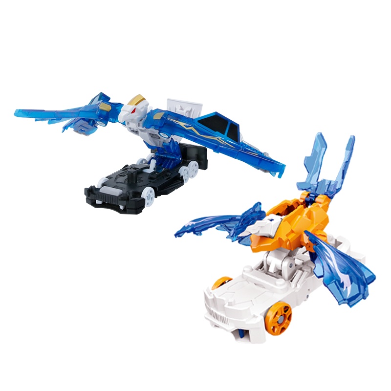 奥迪双钻机甲兽神出击2爆裂飞车4星能觉醒玩具自动夺晶变形机器人车三角龙叨叨破空长鹰+闪电神雕685501飞伦凌云套装