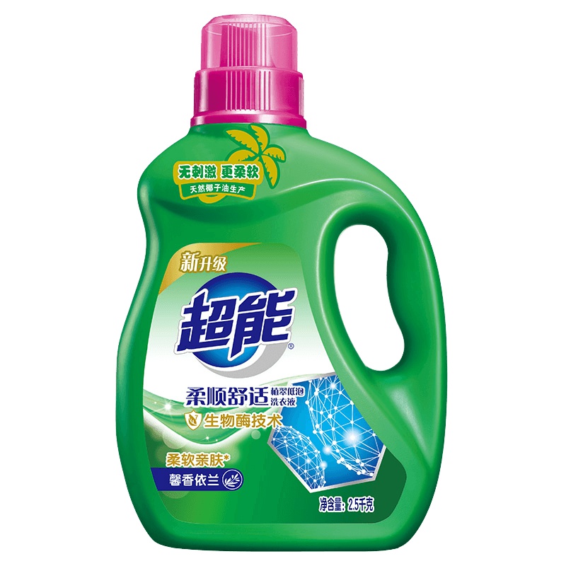 超能洗衣液植翠低泡(柔顺舒适)2.5kg[纳爱斯]