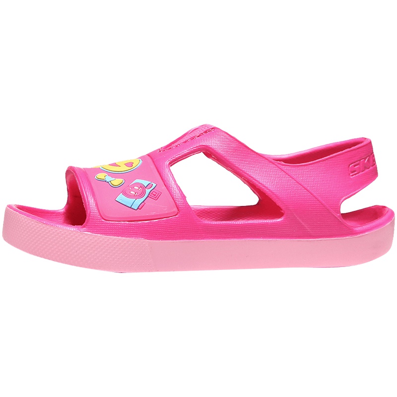 skechers斯凯奇女童休闲鞋夏季卡通松紧带平底凉鞋 86749N 86749N/NPMT荧光粉红+多彩 22.5码