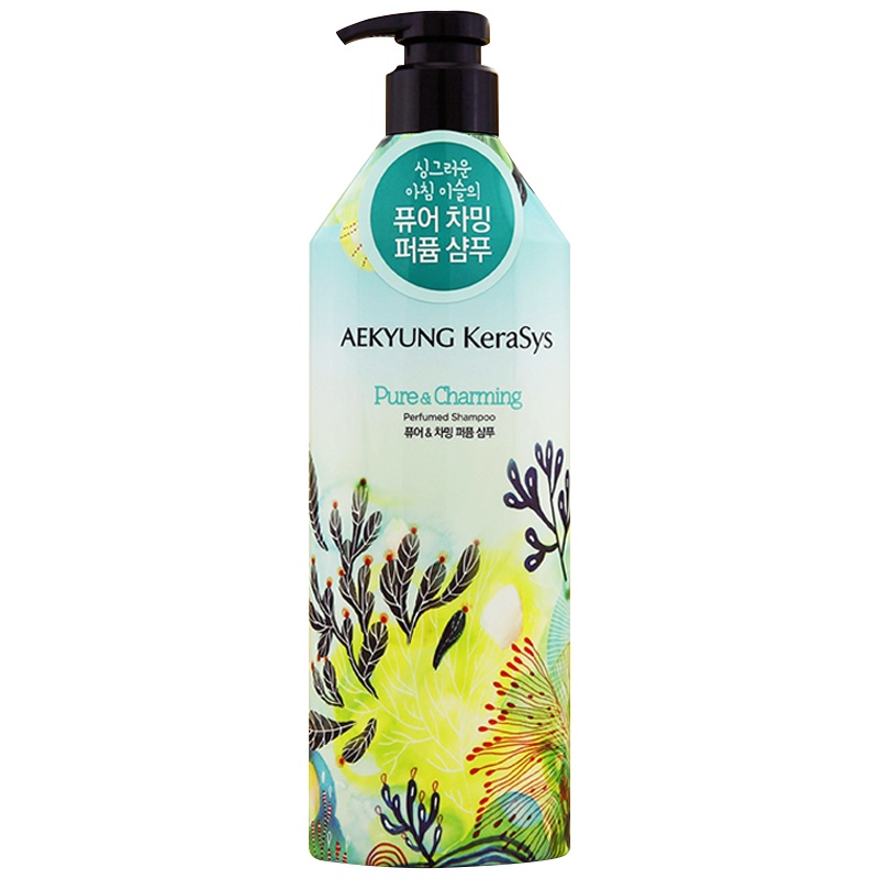 爱敬kerasys 清纯魅力 绿色洗发水 600ml 呵护滋养 补水保湿