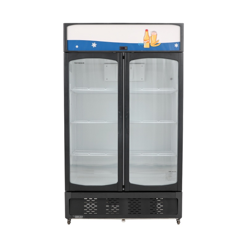 双门风冷立式展示柜妮雪双门饮料柜商用冰柜双门立式冰箱超市冷藏保鲜风冷展示柜