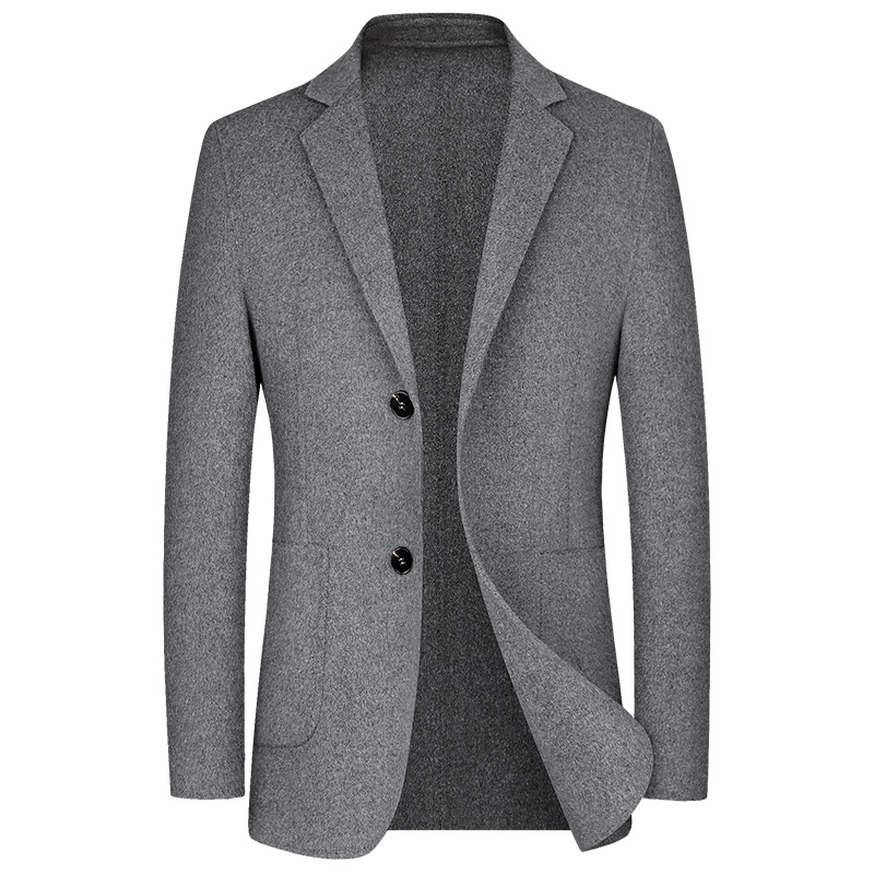 纯羊毛呢大衣男冬短款双面尼羊毛大衣英伦西服男士无羊绒呢子外套夹克. SQM5821