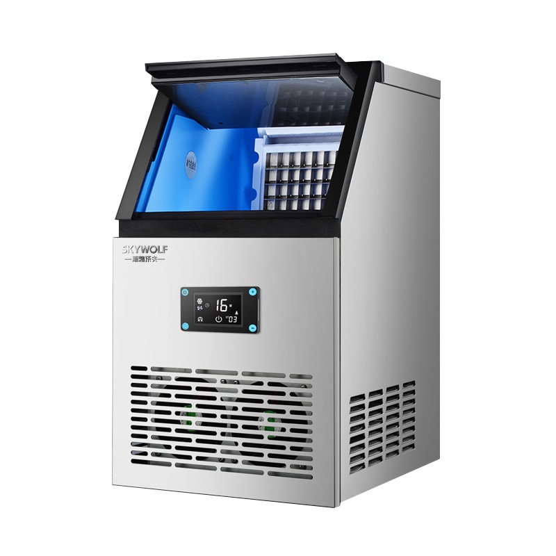 斯凯沃夫（SKYWOLF）SK-48F制冰机商用制冰机咖啡厅KTV奶茶店酒吧家用小型全自动制冰机80KG大型方冰