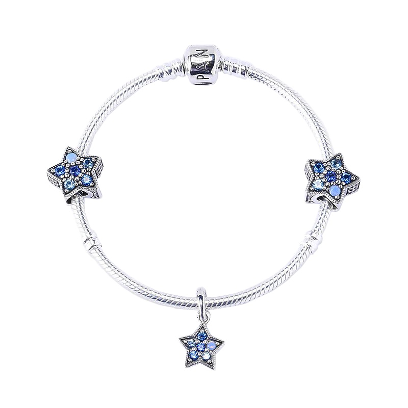 PANDORA潘多拉 璀璨星辰串珠 星辰吊饰 925银手链 PZ-018