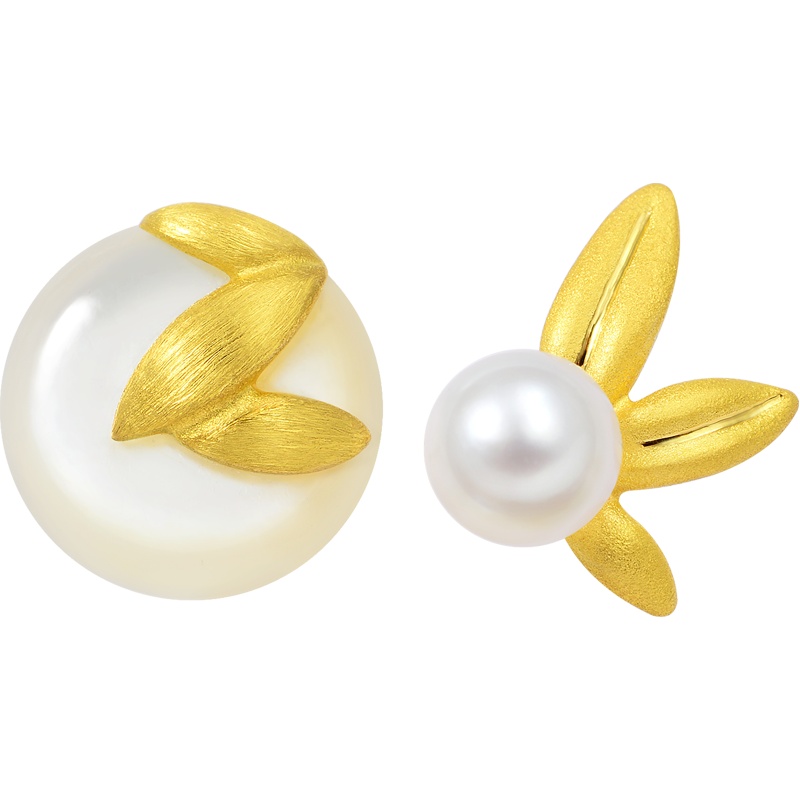 周生生(CHOW SANG SANG)金足金吉祥系列甘露耳钉