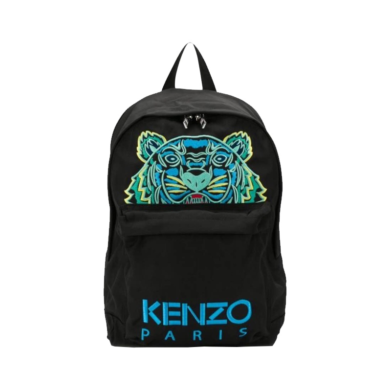 香港直邮 KENZO高田贤三 新款黑色老虎刺绣双肩背包男女同款