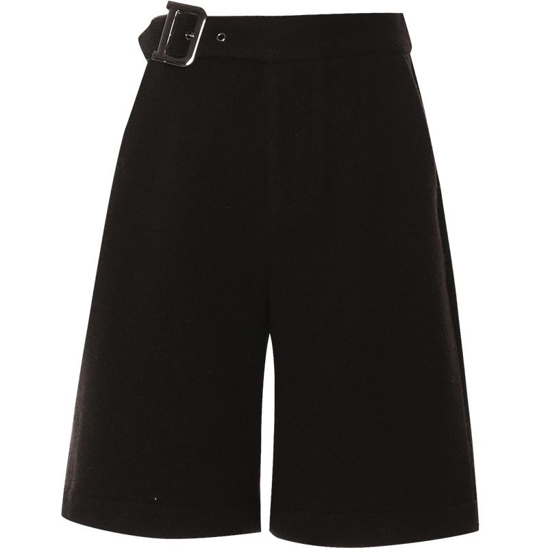 OUNIXUE欧昵雪 | 秋冬季高腰显瘦斜插袋直筒裤百搭短裤子修身气质女呢子休闲裤