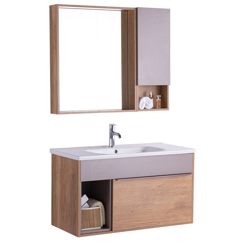 帝王洁具现代浴室柜一体陶瓷台盆抽屉设计吊柜可选防水浴室柜洗手盆德邦物流免费安装科米