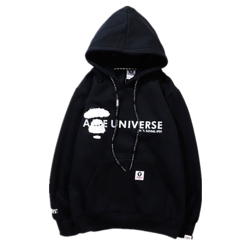 秋季潮牌Aape连帽卫衣套头衫男宽松运动休闲长袖上衣猿人头外套女