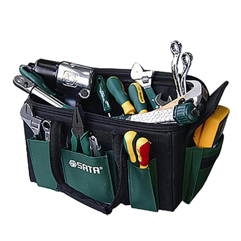 世达(SATA) 16英寸箱式工具包 多功能耐磨电工包 400x250x220mm 95185