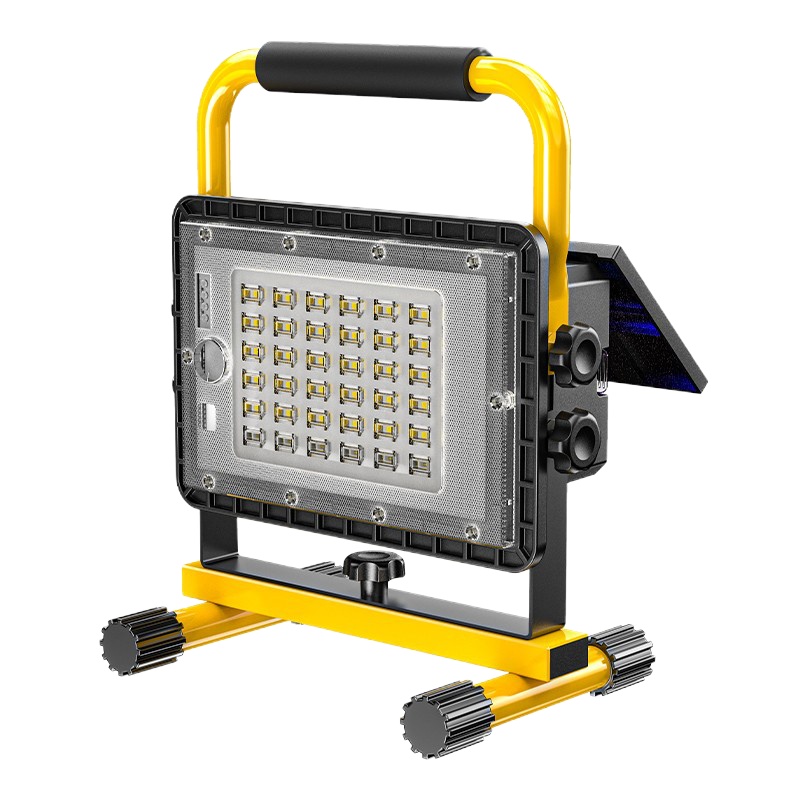 微笑鲨(SS860) 太阳能家用充电应急LED照明户外投光灯野营帐篷灯移动工作手提探照灯汽修夜市地摊广场工地灯