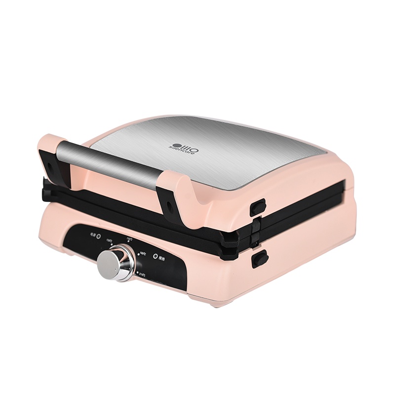 无言(silencare) 家用牛排机煎烤机烤肉机 双盘可拆平面展开 不粘涂层 SC-K305 粉色