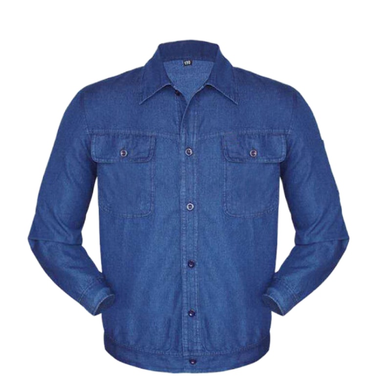 同富夏季薄款长袖牛仔工作服套装