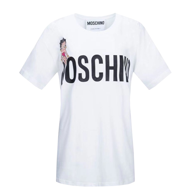 香港直邮 MOSCHINO莫斯奇诺 贝蒂印花宽松圆领短袖纯棉T恤女士