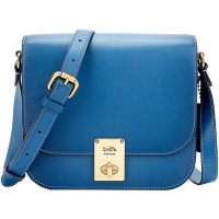 蔻驰 COACH 奢侈品 女士专柜款HUTTON SADDLE皮质单肩斜挎包蓝色 4280 B4QUI