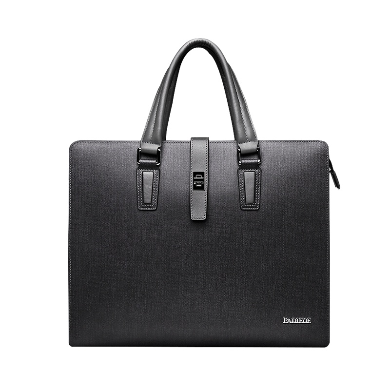 【顺丰配送】padieoe帕迪欧韩版男包商务休闲横款手提包男士公文包包2020新款潮牛皮包
