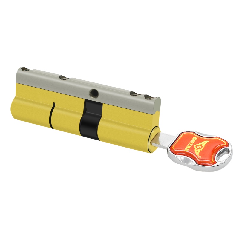 森猎防盗门锁芯 七彩纯铜多轨道叶片双面C级锁芯 家用超b级防暴力防锡纸防卡片锁芯 40.0+40.0=80mm