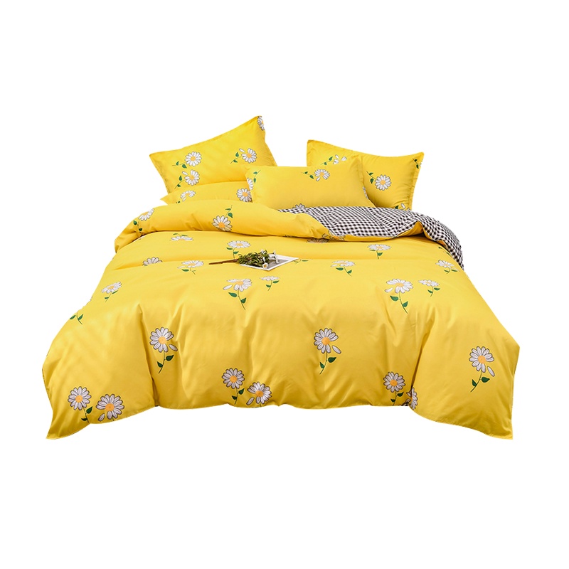 轩如(X)家纺 美美棉简约亲肤双人床四件套 小雏菊亚网红系列(被套200*230)