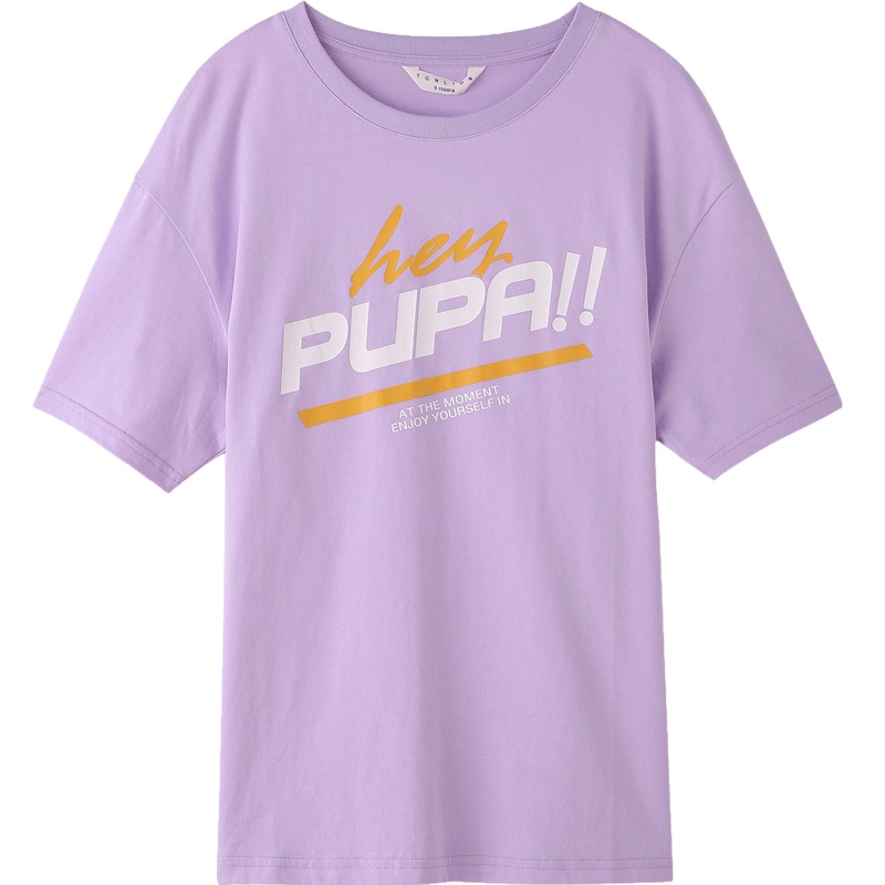 唐狮2019新款短袖T恤女韩范纯棉宽松白色短袖女