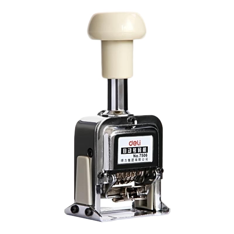 得力(deli)7506自动号码机 6位数字打号机 六位打码机/页码机 正方体