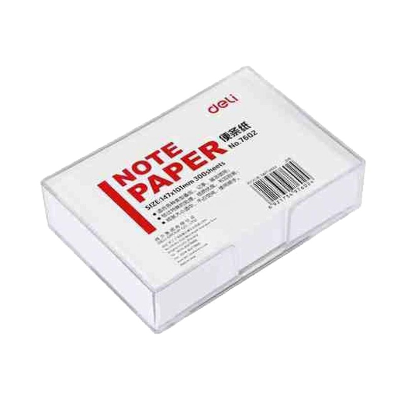 得力(deli)7602便条纸带盒155*101(白色) 一盒装