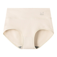 猫人女士高腰棉内裤无痕高弹透气撞色滴胶三条装四条装亲肤底裆