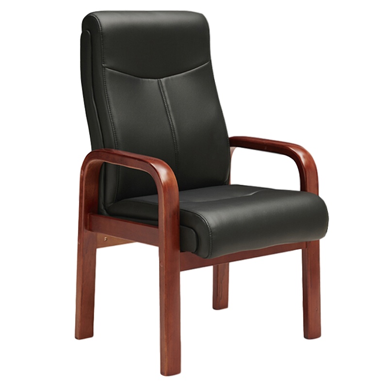 创世人 办公家具办公椅实木皮艺会议椅培训椅